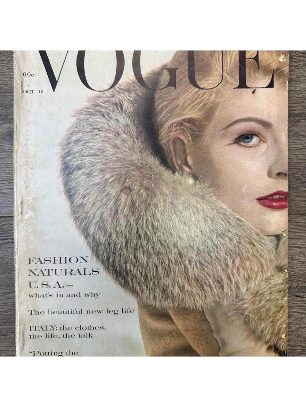 Vogue magazine issue October 15, 1960, photographed by Tom Palumbo. Some wear.
